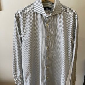 Eredi Pisano men’s dress shirt made in Italy,  Size 16.5 /42 Cufflink closure